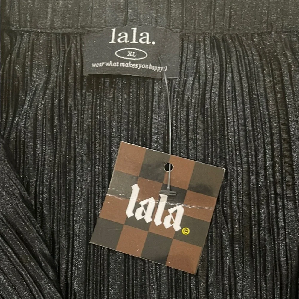 Dressed in LALA Black Button Down Shirt & Skirt - Picture 7 of 10